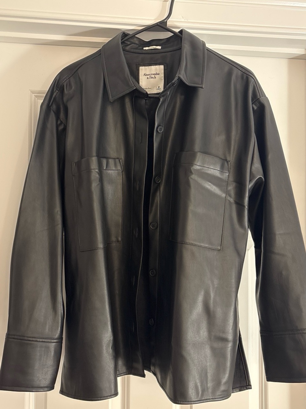 NEW Abercrombie & Fitch Black Leather Jacket